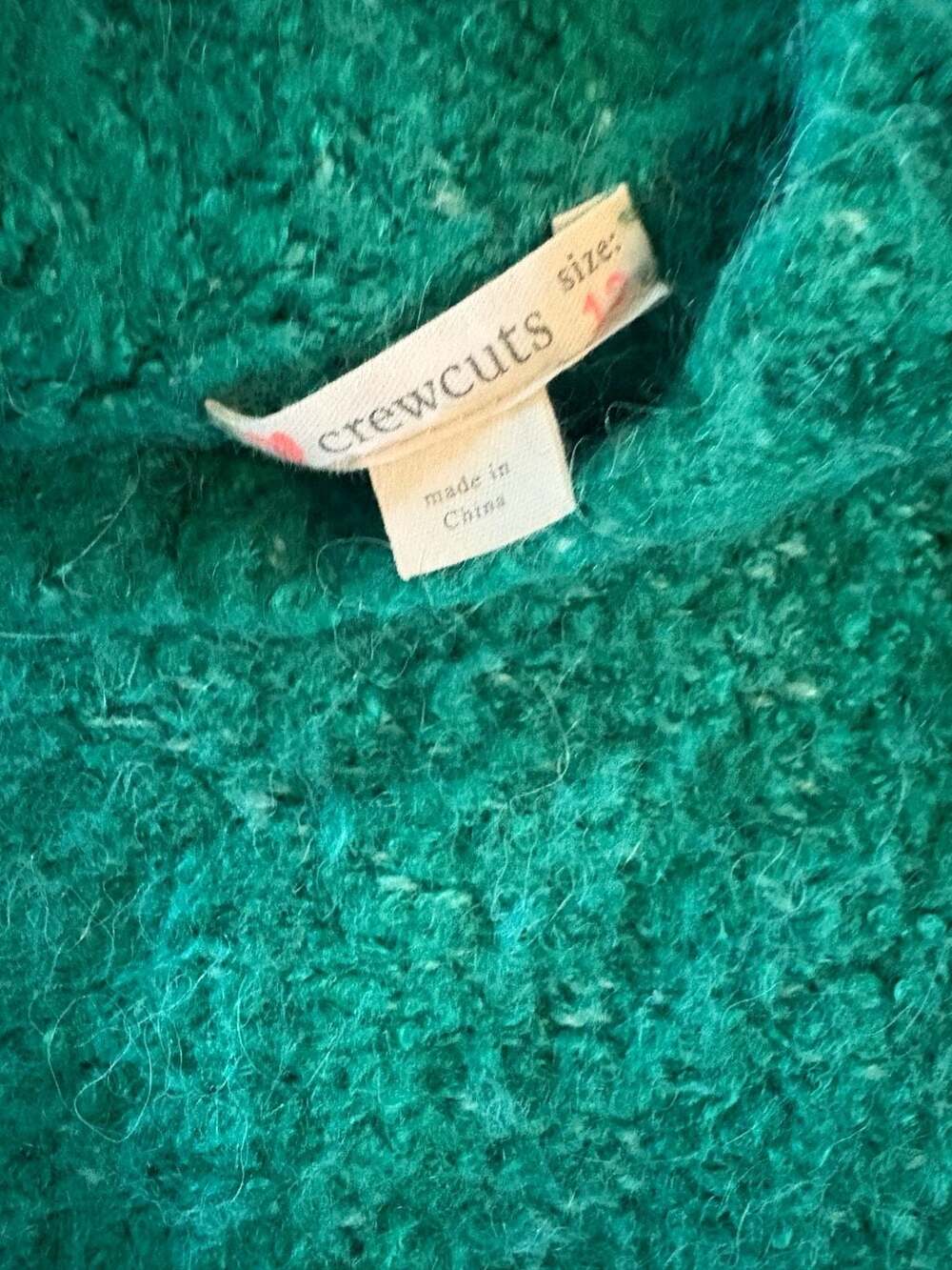 Crewcuts J.Crew Girls Green Button Shoulder Sweater Size 12 - Picture 3 of 3